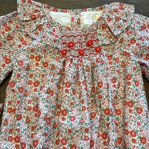 Cecil and Lou Smocked Flowers Red/Pink Bubble